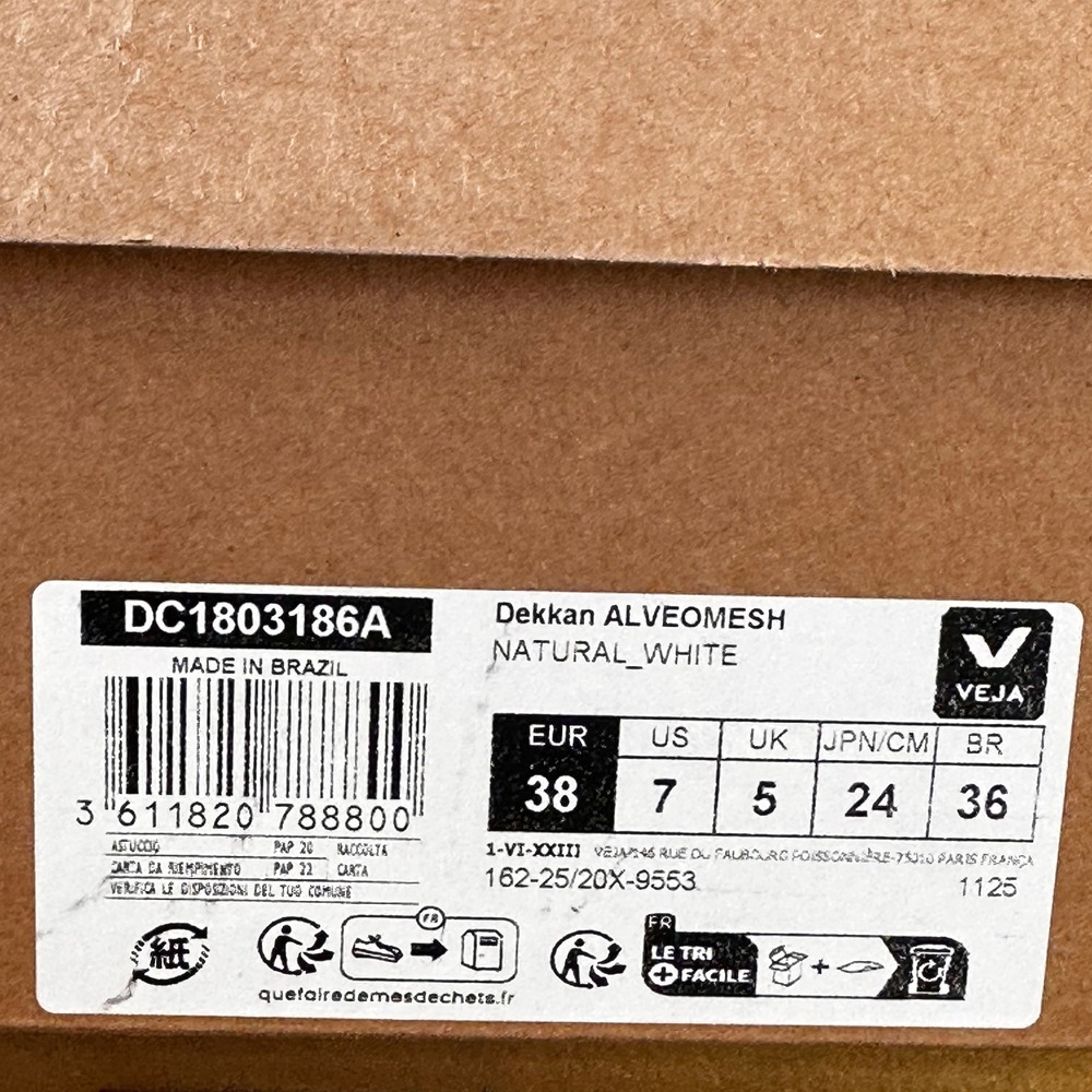 Veja‎ NWB SZ 7 Dekkan Alveomesh Trail Running Sneakers Natural White Vibram Sole - Picture 11 of 14